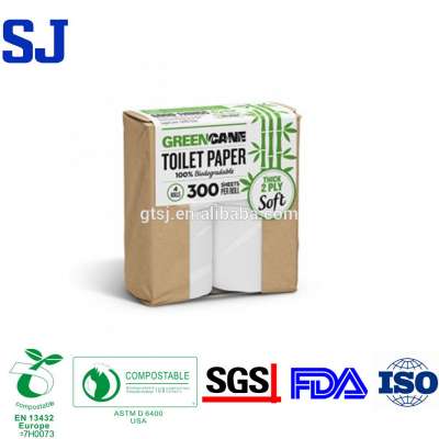 Eco Friendly Bamboo Toilet Paper White Color and Brown Color