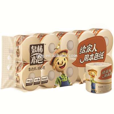 Eco-friendly tree free unbleached wheat straw toliet paper roll