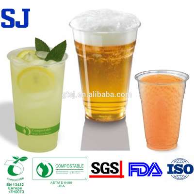 16 oz PLA Cold Drink Biodegradable Disposable Juice Cup And Lid